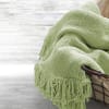 Manta plaid sofá algodón nido abeja verde musgo - fausto 130x170cm