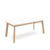 Table à manger effet bois blanc 194x90x75cm