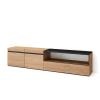 Mueble tv efecto madera roble y negro 200x35x45cm