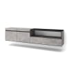 Mueble tv efecto madera cemento 200x35x45cm colgado