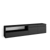 Mueble tv efecto madera negro 200x35x45cm