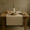 Chemin de table lin lavé naturel & noir 50x150