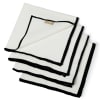 Servilletas (x4) lino blanco / negro 45x45