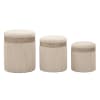 SONGMICS Sgabello Pouf Contenitore, Cassapanca Rotonda, Sgabello