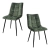 Lot de 2 chaises tissu velours vert