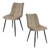 Lot de 2 chaises tissu velours taupe