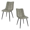 Lot de 2 chaises tissu velours gris clair