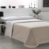 Colcha bicolor reversible cuero/lino cama 150cm