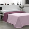 Colcha bicolor reversible salmón/berenjena cama 150cm