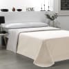 Colcha bicolor reversible beige/lino cama 150cm