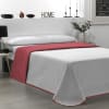 Colcha bicolor reversible gris/rojo cama 150cm