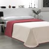 Colcha bicolor reversible beige/rojo cama 150cm