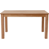 Table à manger extensible effet bois 6/8 personnes, piètement bois