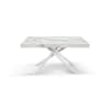 Mesa de madera blanca, patas blancas, extensible 140x90-220x90 cm