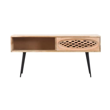 GOLF - Table basse en bois noir 110 cm