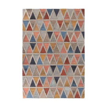MORETZ - Tapis géométrique scandinave en laine multicolore 120x170