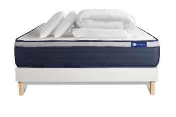Actimemo max - Pack prêt à dormir 140x200 cm sommier kit blanc