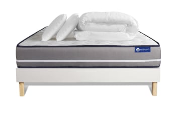 Actiflex pur - Pack prêt à dormir 200x200 cm sommier kit blanc