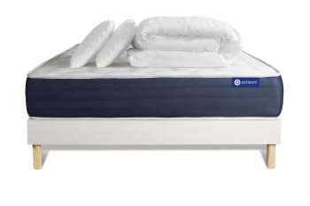 Actimemo sleep - Pack prêt à dormir 200x200 cm sommier kit blanc