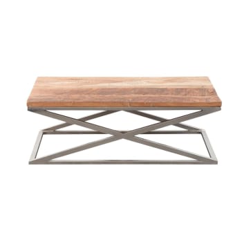 LEONCE - Table basse en métal gris 110 cm