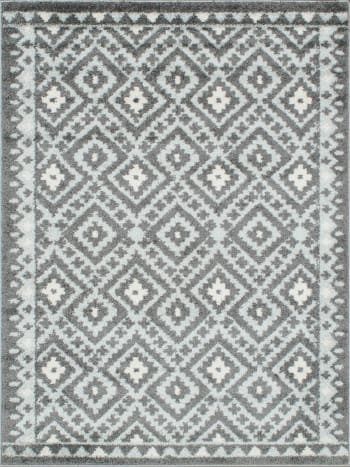 MEZA - Tapis moderne motif géométrique anthracite - 120x160