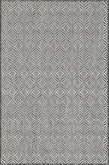 MOA - Tapis d'extérieur noir à motif blanc - 160x230