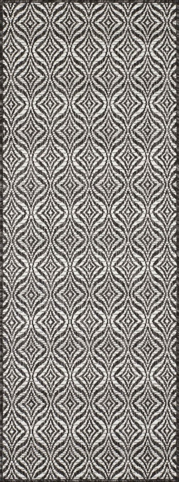 Alfombra exterior negra con dibujo de celosía 120x160 | Maisons du Monde