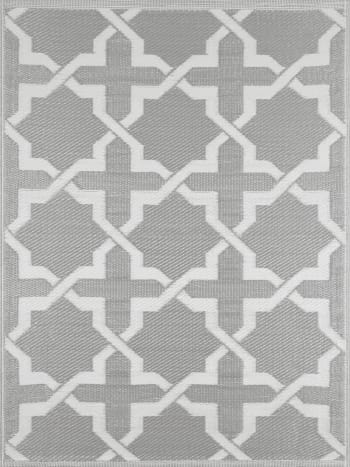SCOOBI - Tapis extérieur gris au motif azulejo 120x160