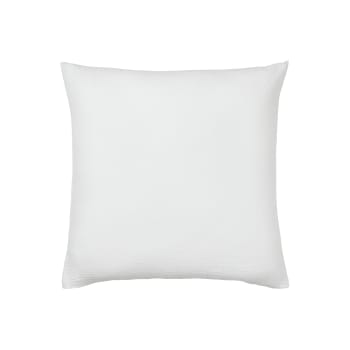 TENDRESSE - Taie d'oreiller unie en coton blanc 65x65