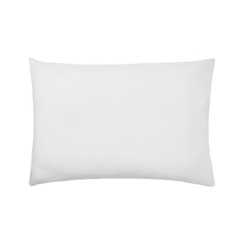 TENDRESSE - Taie d'oreiller unie en coton blanc 50x75