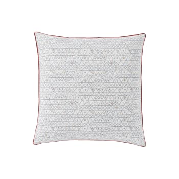 ALCHIMIE - Taie d'oreiller imprimée en coton blanc 65x65