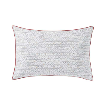 ALCHIMIE - Taie d'oreiller imprimée en coton blanc 50x75