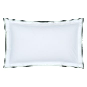 ASTOR FOREST SAGE - Taie d'oreiller en coton blanc 65x65