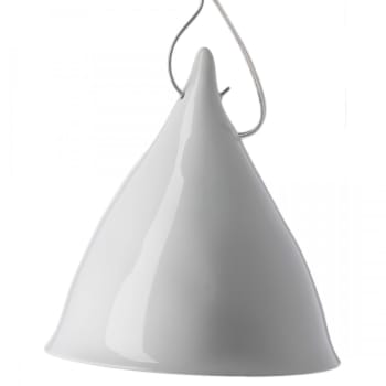 CORNETTE - Grande lampe suspendue en porcelaine brillante