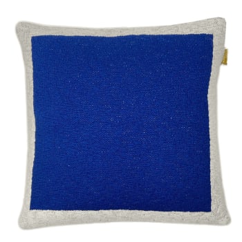 POSTER - Cojín cuadrado de algodón azul de 50x50