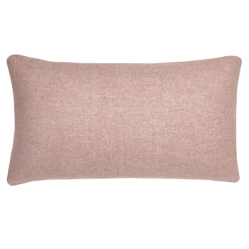RECYCLED - Coussin rectangle en laine double face rose brumeux 35x60