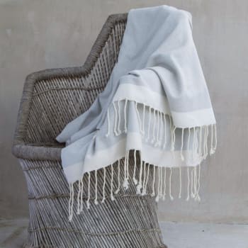 Manta plaid lana gris jaspeado 160x250 Aspen | Maisons du Monde