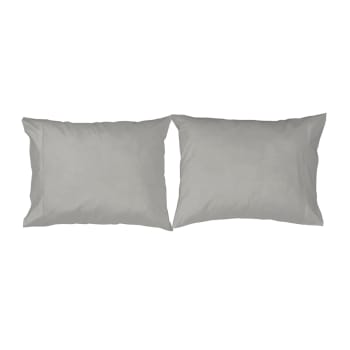 CASUAL TO - 2 fundas de almohada de algodón 50x75 cm gris