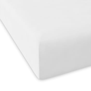 CASUAL DH - Drap housse en coton blanc 100x200