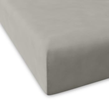 CASUAL DH - Drap housse en coton gris 180x200