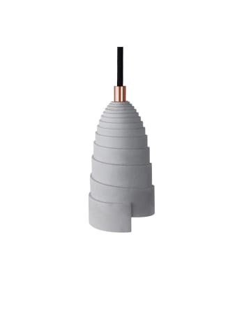 FLANELLE - Lámpara de techo suspension en hormigón, accesorios perla cobre