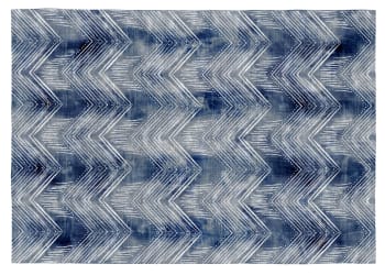 ODIN - Tapis décoratif en coton en impression digital bleu 160x230 cm