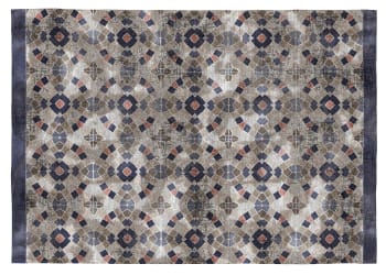 AGATHA - Tapis décoratif en coton en impression digital gris 120x170