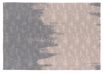 LEVEN - Alfombra decorativa de algodón con impresión digital gris 200x290 cm