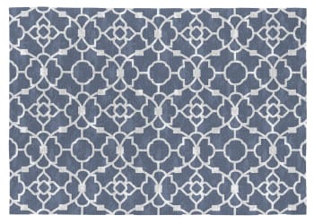 OSLO - Tapis décoratif en coton en impression digital bleu 160x230 cm