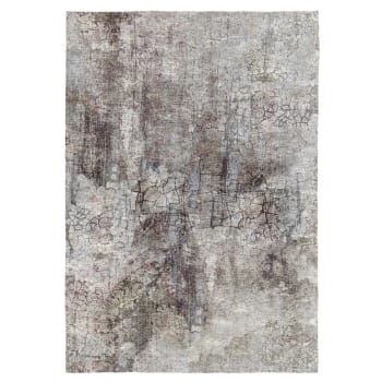 SAMANI - Tapis décoratif en coton en impression digital gris 120x170