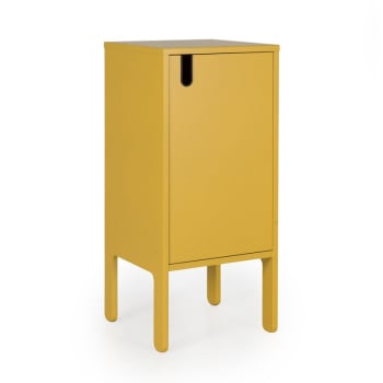 Uno - Petit meuble de rangement en bois H89cm jaune moutarde