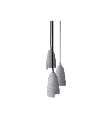 FLANELLE - Lampada a sospensione in cemento, accessori in rame