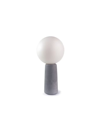 PHARE - Lampada da tavolo in cemento con lampadina effetto porcellana