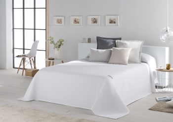 BRENNE CL - Couvre lit en coton blanc 250x270
